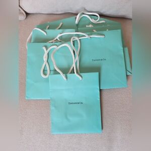 Tiffany & Co. Small Blue Shopping Bags - Lot of 7 - 5” x 6”